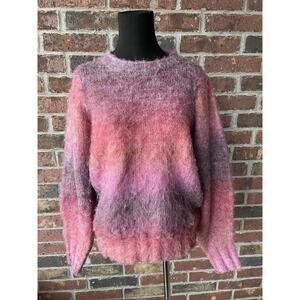 FRNCH Paris Fuzzy Sweater - Ombre - pink - purple - red - size M